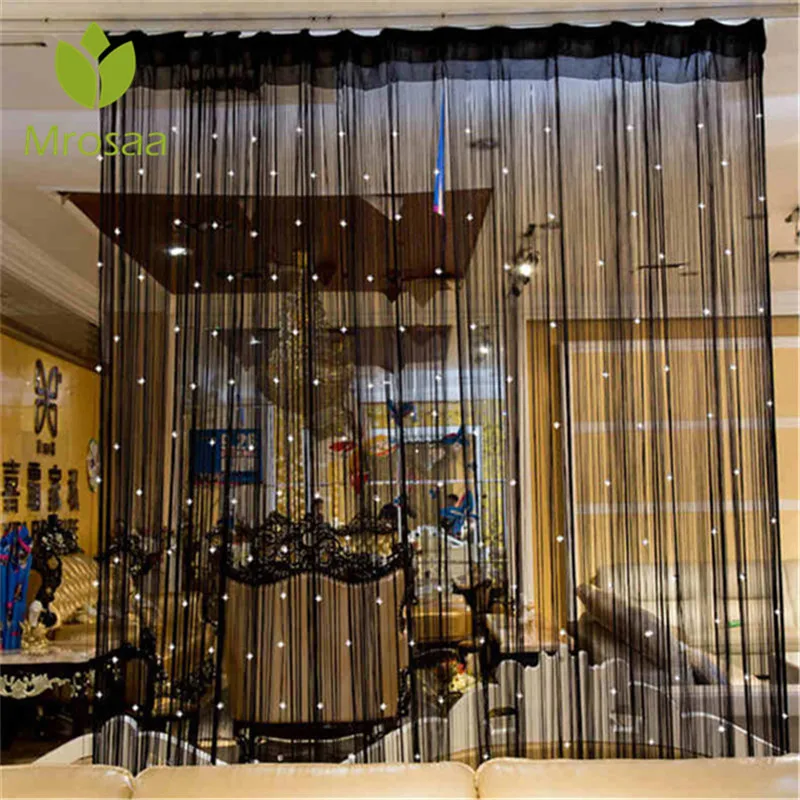 

Home Decor Beaded Curtain String Door Window Room Panel Glitter Crystal Ball Tassel String Line Door Window Curtain Room Divider