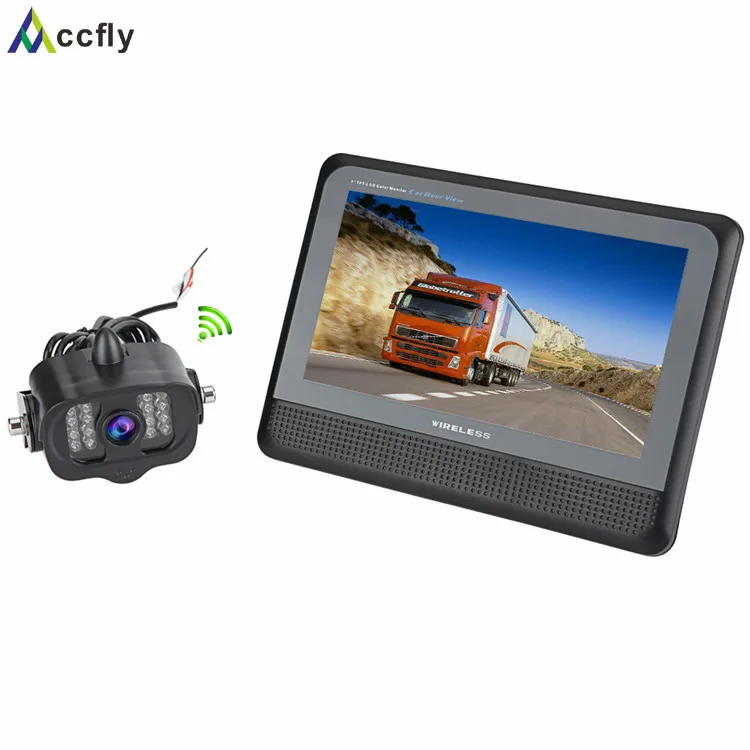 

Accfly Wireless car reverse backup rear view camera for trucks bus excavator van Caravan RV Trailer Camper with Monitor