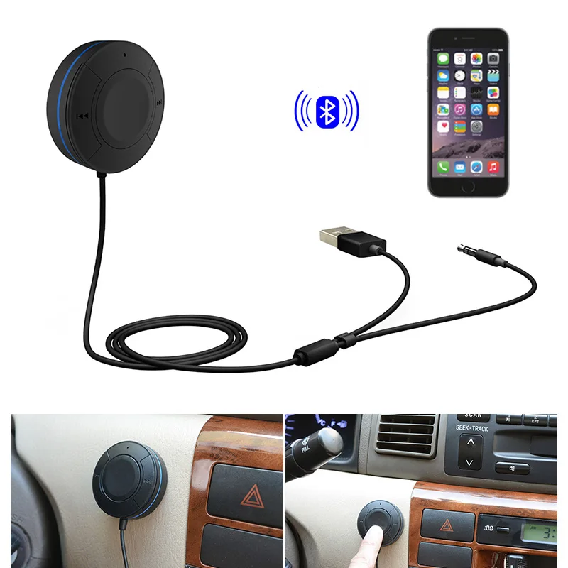 

New Bluetooth 4.1 Hands Free Car Kit Aux Car Bluetooth Receiver Audio MP3 Player Receiver CSL2018