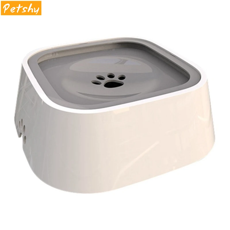 

Petshy 1.5L Cat Dog Water Bowl Plastic Anti Splashing Not Wetting Mouth Pet Water Feeder Bowl for Dropshipping