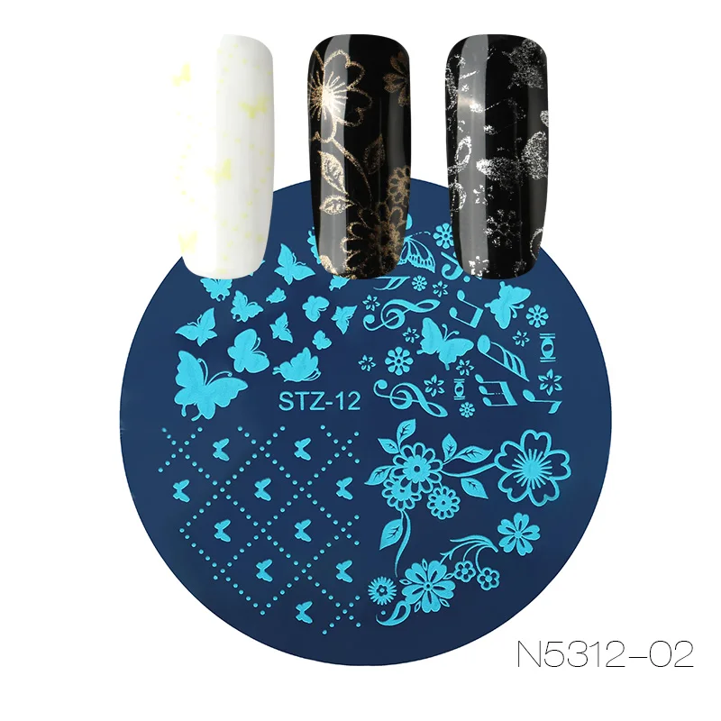 ROSALIND дизайн ногтей штамп штамповочная пластина из нержавеющей стали шаблон для ногтей 20 видов стилей на выбор маникюрный трафарет Инструменты штамповка - Цвет: N5312-02