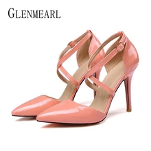 Women High Heels Summer Shoes Big Size Pointed Toe Woman Pumps Buckle Strap Wedding Shoes Thin Heel Female Dress Shoes Brand New цена Women High Heels Summer Shoes Big Size Pointed Toe Woman Pumps Buckle Strap Wedding Shoes Thin Heel Female Dress Shoes Brand New цены онлайн