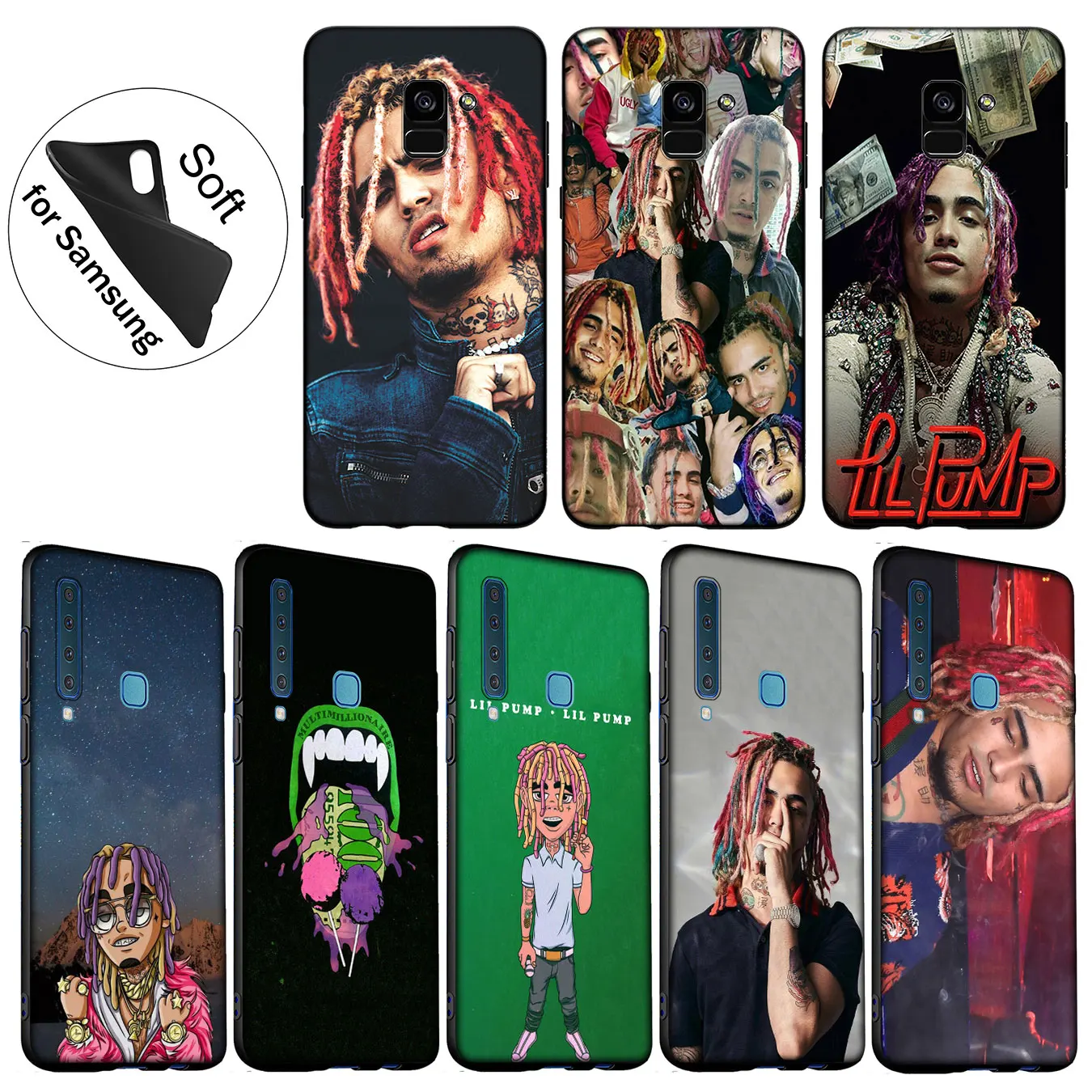 IYICAO Lil Pump Soft Silicone Cover Case for Samsung Galaxy A6 A9 A8 A7 2018 A3 A5 2016 2017 Note 9 8 10 Plus Lite |