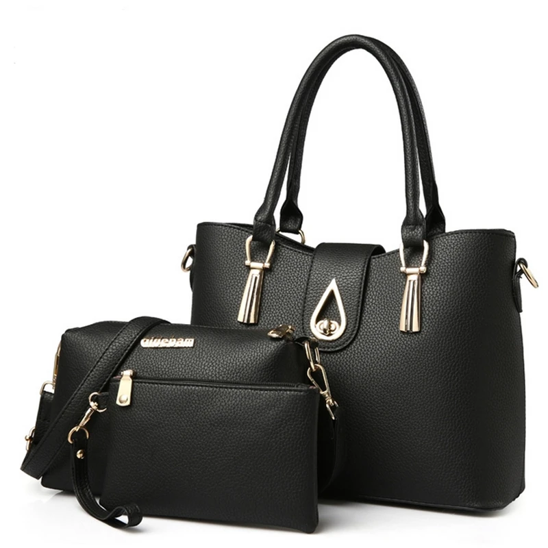 Fashion Women Composite Bags Female PU Leather Handbag Famous Brand Designs Messenger Bag 3 Pcs