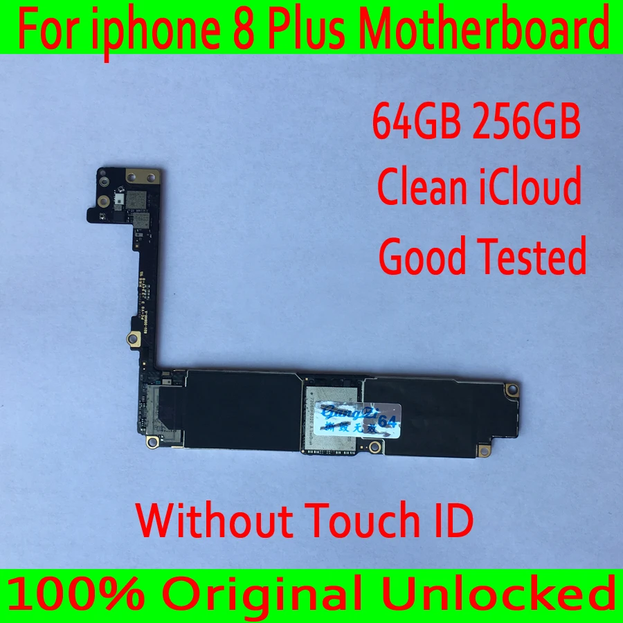 

for iphone 8 Plus Motherboard without Touch ID, 64GB 256GB 100% Original unlocked for iphone 8Plus Logic board with Clean iCloud