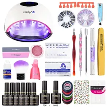 Детская одежда на рост 80, 60 Вт/36 Вт светодиодные лампы Таймер Сушилка для ногтей 6 видов цветов УФ Гель-лак для ногтей комплект УФ-гель для ногтей, инструменты для маникюра, Набор наклеек для удаления файл