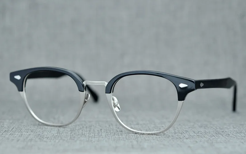 LKK Классическая оправа для очков мужские металлические винтажные круглые очки по рецепту при близорукости оптические очки женские близорукие очки - Цвет оправы: Серебристый