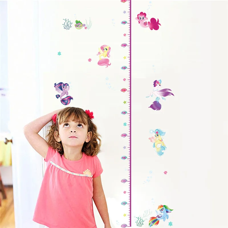 

Cartoon unicorn height measure Wall Stickers For Kids Rooms Hot Wall Decal Children Cute Animal Nursery Room Decor