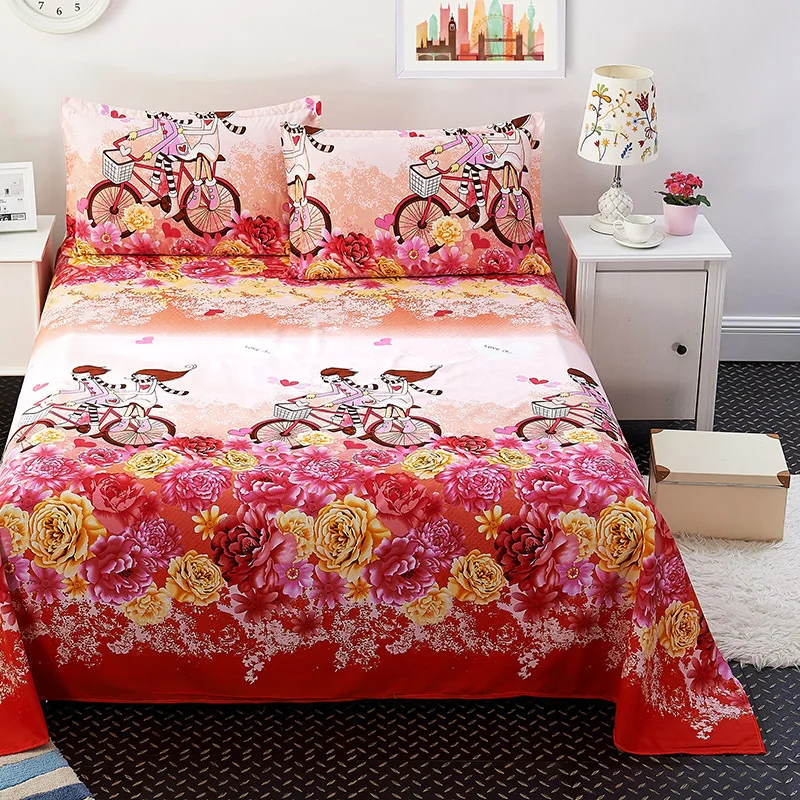 

Fort Hope Bedding Sheet Cotton Bedsheet Home Textile Printing Flat Sheets Combed Cotton Bed Sheet+1/2 Free Pillow Cover 74*48cm