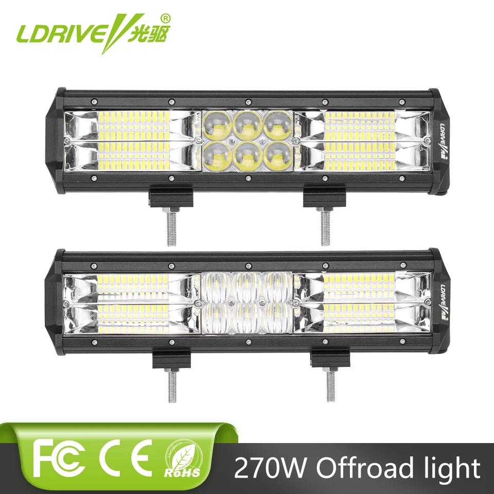 

LDRIVE 12" Combo LED Offroad Light Bar 270W LED Light Driving Headlight Waterproof for BMW Off-road 4x4 Truck Golf Cart ATV Boat