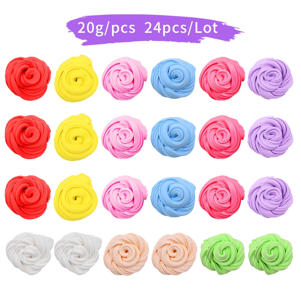 24PCS Clay Fluffy Foam Slime Toys mud slime clay Light colorful Modeling Polymer | Игрушки и хобби