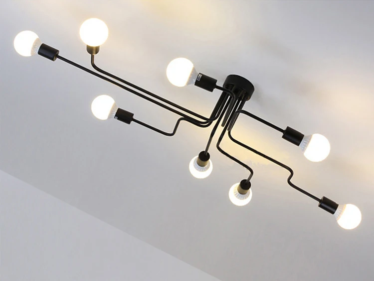  Vintage Ceiling Light Iron Multiple Rod Creative Retro Personality Luminaria Industrial Led Home Li - 32809165095