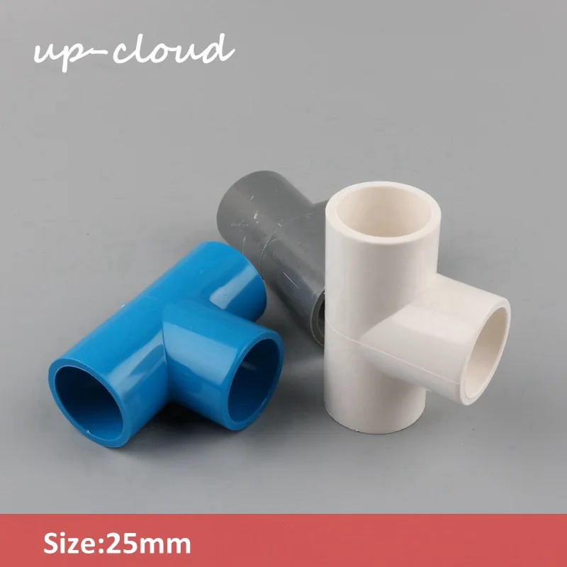 

2pcs UP-CLOUD 25mm PVC Pipe Tee connector Garden Irrigation 3 Way Joints T-type Hard Tube Adapter Aquarium Water Pipe Supplies