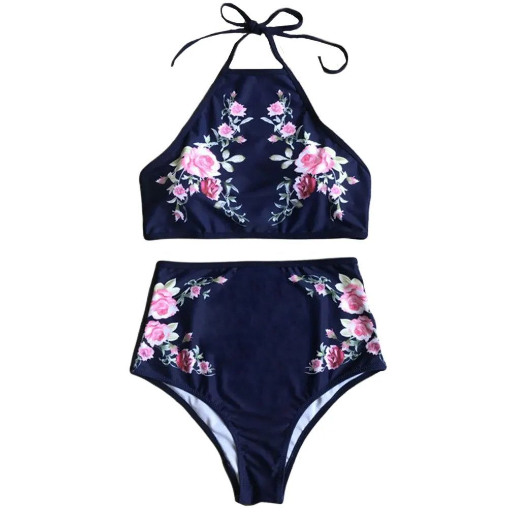 

KANCOOLD Summer Tankini Set Women Halter Padded Tops Panties Underwear Beachwear Halter Push Up Bra Bathing Suit Briefs D30 Jun4