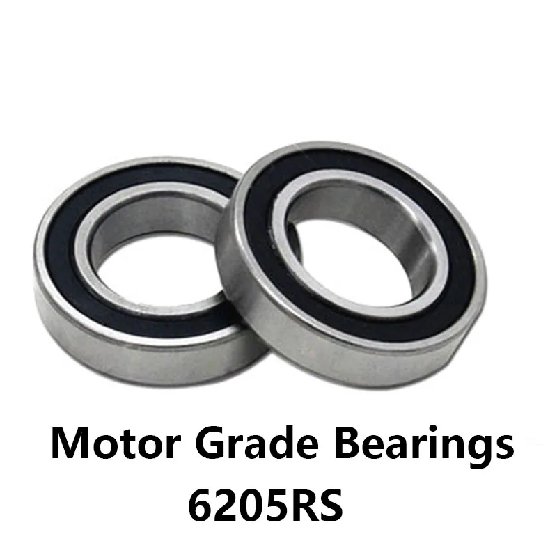 2pcs/lot 6205RS Deep Groove Ball Bearing Rubber Sealed Motor Grade Bearings 6205 RS 6205RS 25*52