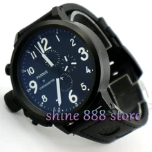 Parnis 50 мм PVD чехол Lefty Big Face полный хронограф кварцевые мужские часы