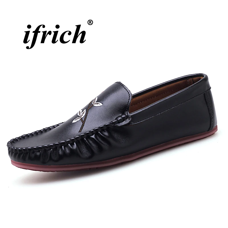 

Fashionable Mens Shoes PU Leather Man Casual Shoes Slip-on Driving Shoes for Male Black Blue Spring Summer Loafers Flat