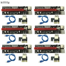 6 PCS 3 em 1 4pin Molex PCI-E Mineração 60 centímetros PCIE 1x a 16x Riser Cartão 6pin SATA PCI express Card Riser para Antminer Bitcoin Mineiro