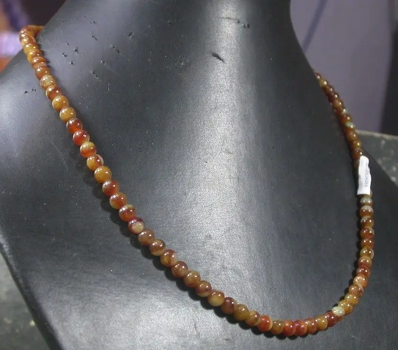 

0284 Natural A JADE Jadeite Bead Beads Necklace 18 inches