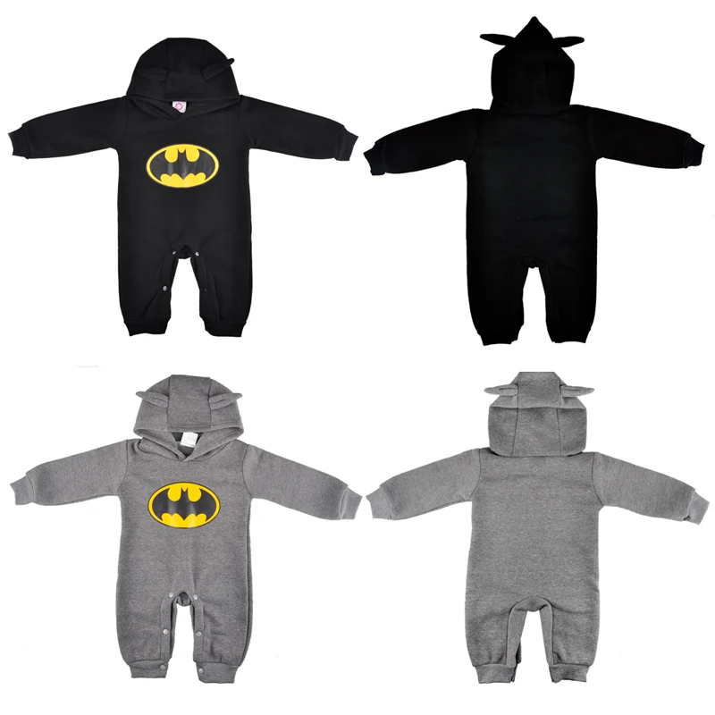

Winter Long Sleeve Hooded Fleece Overalls Batman Baby Rompers Baby Boys Girls Jumpsuit Baby Jumpsuits Infant Clothes Gifts kids