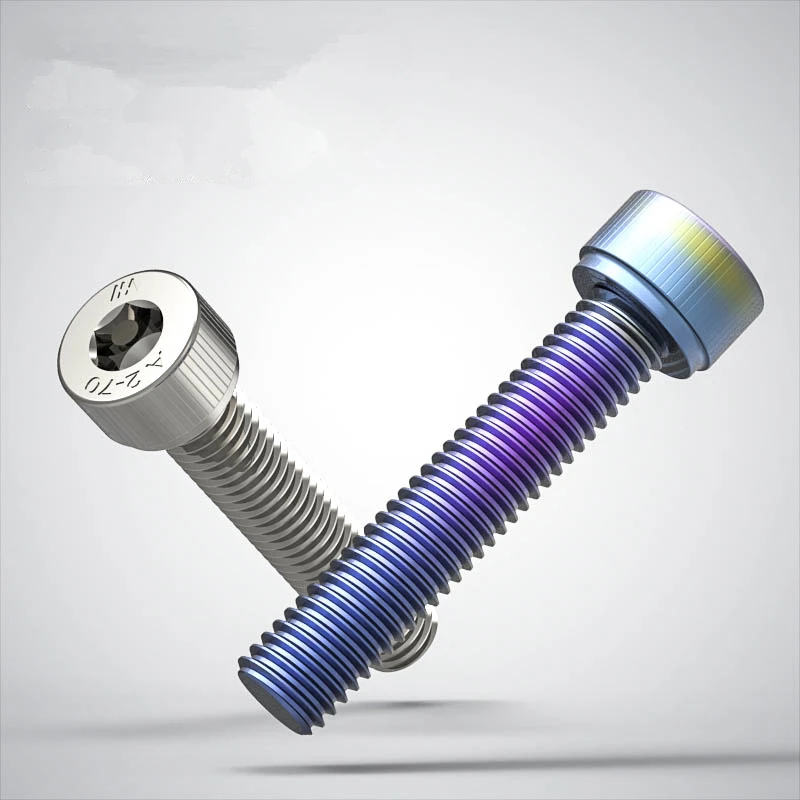 

10 Pieces 8mm Hexagon 304 Pure Stainless Steel Motorcycle Screw Planting Color Decoration Screw Titanium-plated