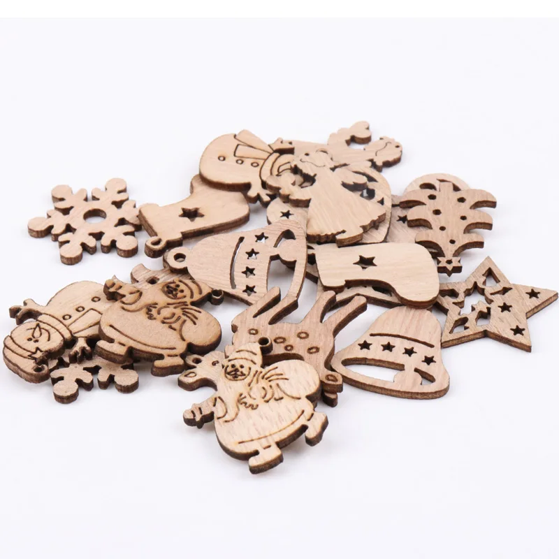

Wooden Christmas Series Pattern Scrapbooking Craft DIY Embellishment for Handmade Sewing Home Decoration 25-35mm 20pcs MZ175