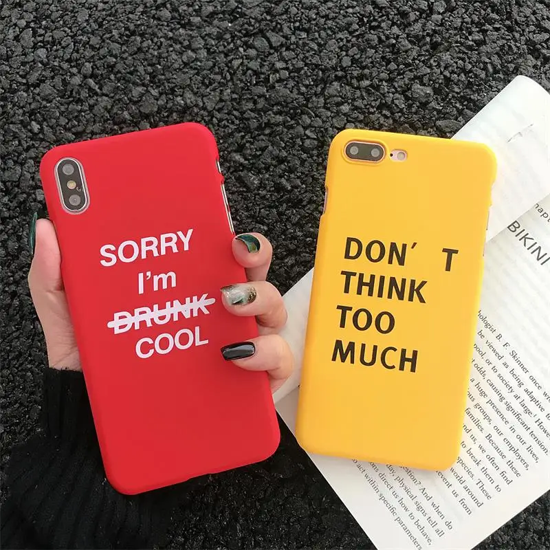 

Phone Cases for iPhone 8 X XR XS Cute Word Pattern Back Covers for iPhone 6 6s 7 8 Plus Hard Slim Back Cover