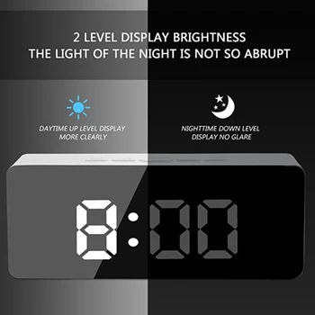 

New Multifunction LED Mirror Alarm Clock Digital Clock Snooze Display Time Night Led Light Table Desktop Alarm Clock Despertador