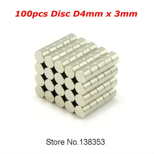 100pcs Bulk Neodymium Jewelry Sheets Disc Dia 4mm x 3mm N35