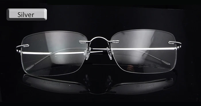 Rimless Titanium sil Титановая оправа для очков для мужчин, без оправы, очки, оптическая оправа, очки для женщин, высокое качество, квадратные очки - Цвет оправы: Rimless Titanium sil