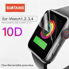 Suntaiho 10D полное покрытие из закаленного стекла для Apple Watch Screen Protector 40-44 мм, потому что я смотреть фильм 4 серии 1/2/3/4 не стеклянная пленка