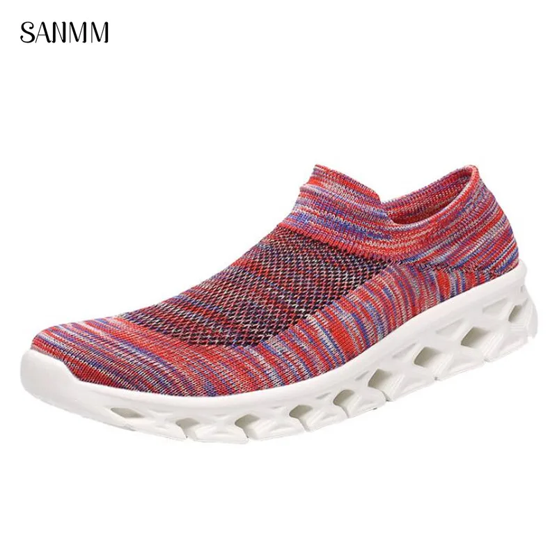 

SANMM Women Slip-On Sneakers Sock Shoes Lovers Flat Platform Mesh Casual Shoes Light Comfortable Walking Shoes Woman AZ60