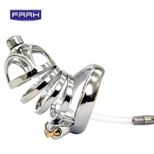 FRRK metal Chastity cage Stainless Steel with catheter Device cock cages Male Chastity Belt Cock Cage Metal Penis Ring Sex toys stainless steel chastity device with silicone catheter pants for men chastity belt dual lock cock cage penis sleeve sex products