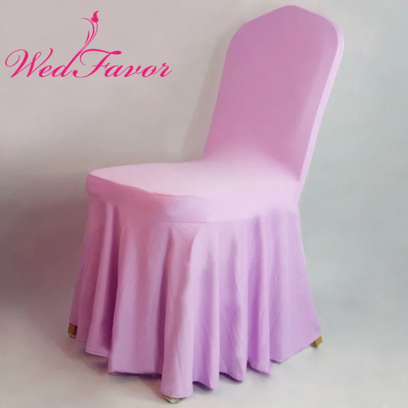 WedFavor 100pcs Elegant Lilac Spandex Banquet Skirting Chair Covers