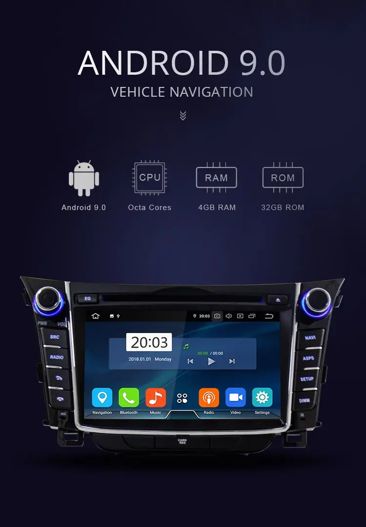 Excellent JDASTON Android 9.0 Car DVD Player For Hyundai I30 Elantra GT 2012-2018 WIFI Multimedia GPS Stereo 2 Din Car Radio tape recorder 1