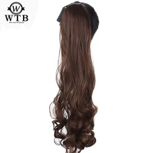 WTB Clip in Hair Extensions Synthetic Hair Tail Long Wavy Heat Resistant Ponytail Hairpieces Fake Hairstyles charming long black shaggy wavy heat resistant synthetic ponytail for women
