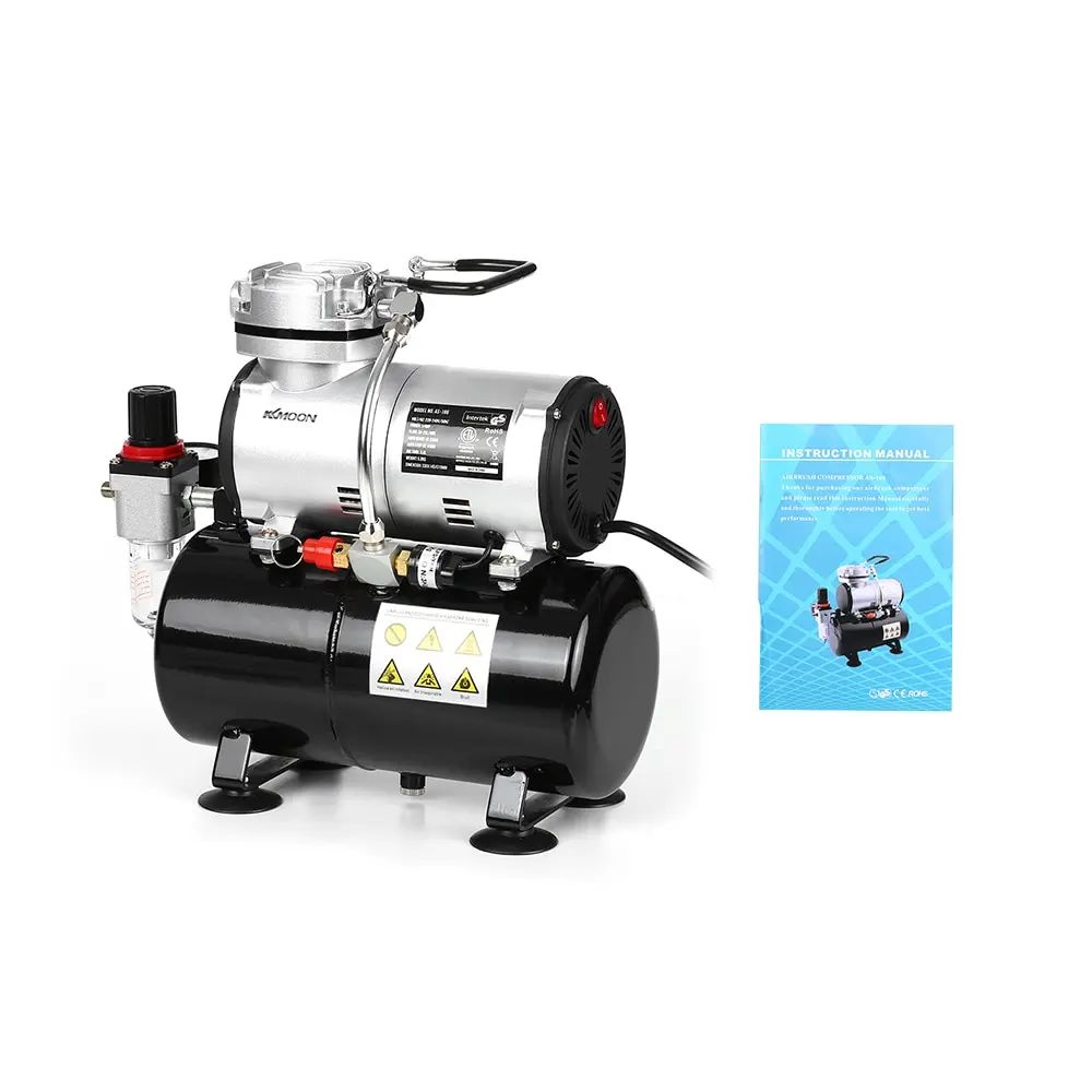 KKmoon воздушный компрессор с распылителем резервуаром 1/6 дюймов тихий безмасляный