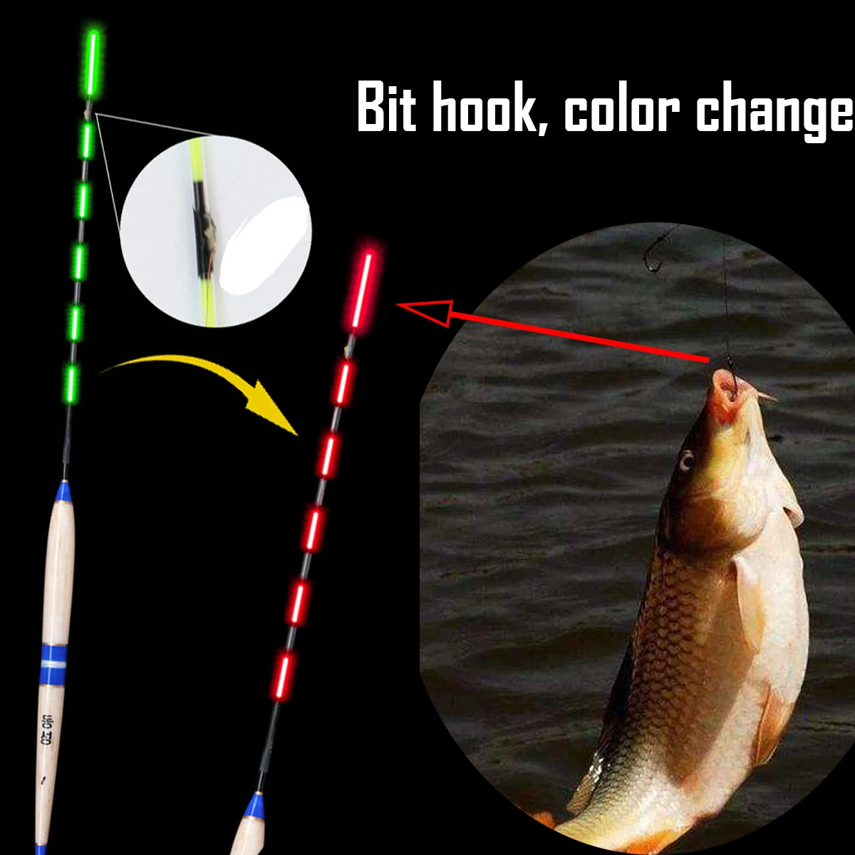 

Smart Fishing Led Light Float Fishing Electronic Bite Alarm Light Float Color Change Automatic Night Buoy Strike Intelligent