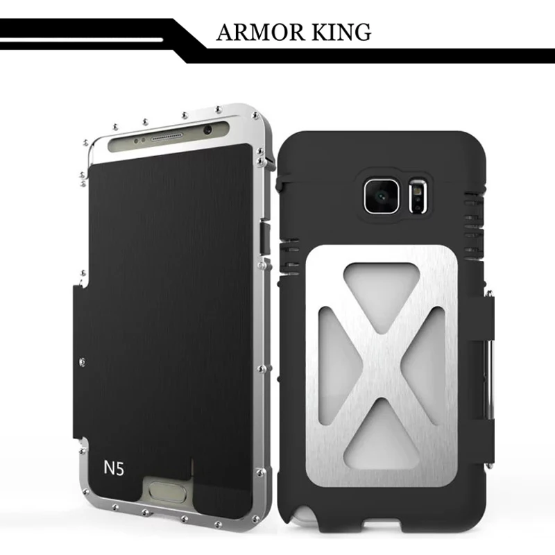 note5 n9200 Armor King Iron Man Stainlesssteel metal flip case for sasmung galaxy note5 Iron Man ShockProof back Cover case