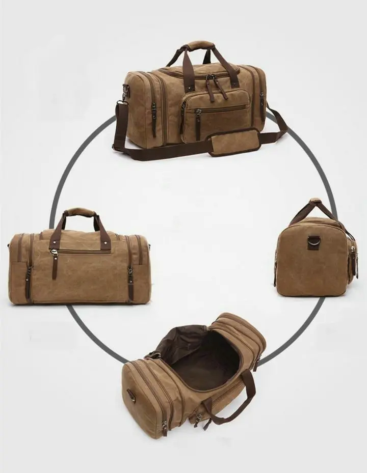 Брендовая женская Дорожная сумка из парусины многофункциональные кожаные сумки для переноски багажа мужская сумка через плечо Большая