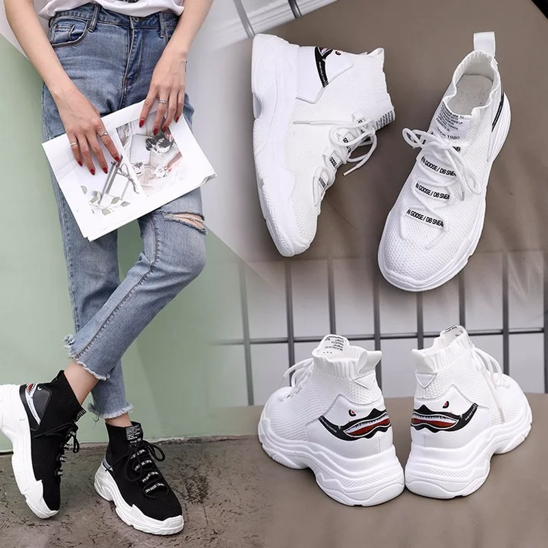 

SexeMara ladies Shoes Women Platform Socks Sneakers Female Comfort Casual Chunky Walking Shoe Luxury Brand Footwear Zapatillas