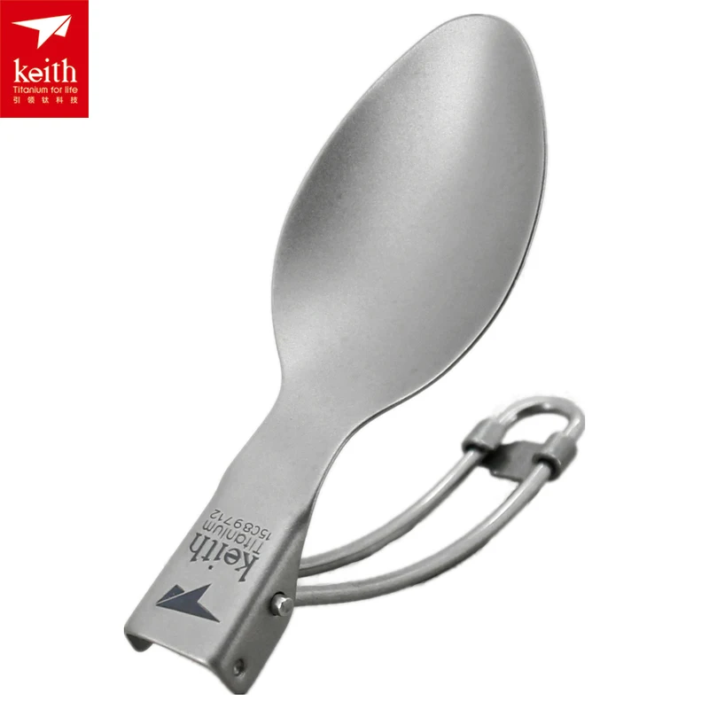 Складная Ложка для кемпинга Keith Ti5301/Ti5308|folding titanium spork|titanium sporktitanium spoon |