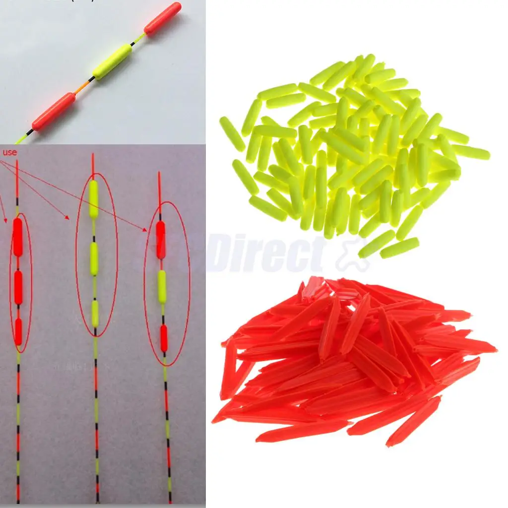 100Pcs Bright Colors Cylinder Strike Indicator Fishing Floats Trout Salmon Floats Float Fly Fishing Tackle