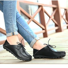 Shoes Woman 2016 Genuine Leather Women Shoes Flats 8 Colors Loafers Slip On Women’s Flat Shoes Moccasins Plus Size 35-41