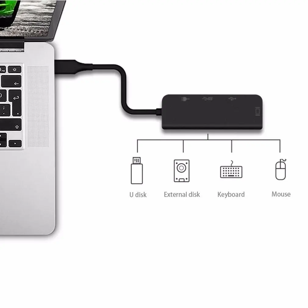 

USB C HUB USB-C To HDMI 4K Hub USB 3.0 Adapter PD/Micro Usb Charging Port for MacBook Pro Samsung Galaxy S8 Type C Hub