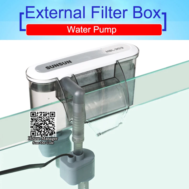 

Silent 3W External Aquarium Filter Box Pump Waterfall Water Pump, adsorb Carbon Sponge Filter Board external fish tank hang on