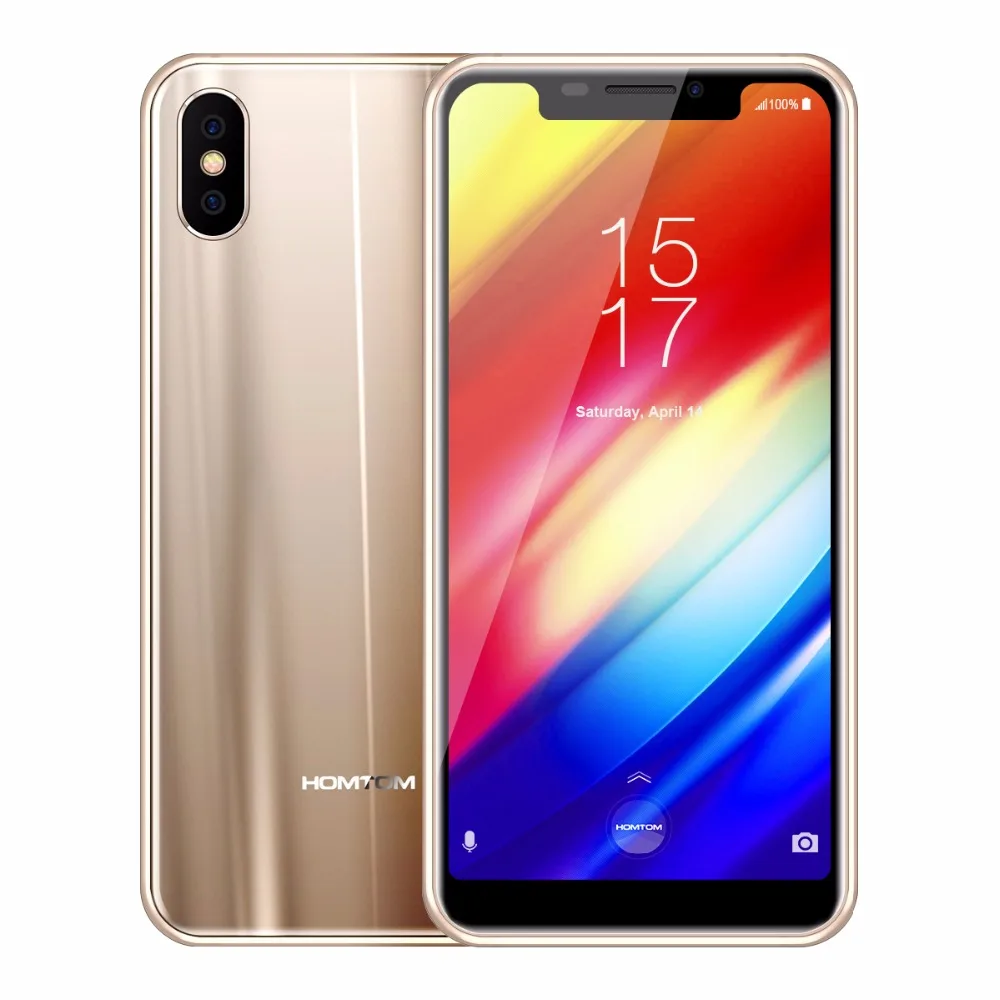 HOMTOM H10 5,85 дюймов Android 8,1 смартфон 4 ГБ ОЗУ 64 Гб ПЗУ Face ID MTK6750T Восьмиядерный 16 МП 3500 мАч OTA мобильный телефон