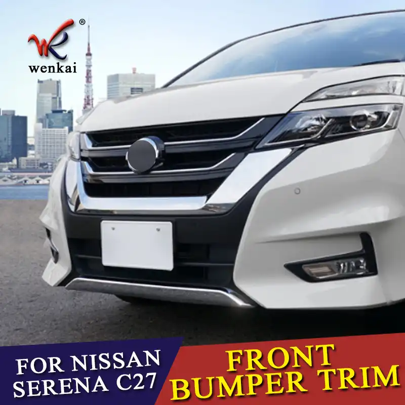 Abs Chrome For Nissan Serena C27 Highwaystar 2016 2017 2018 Front Bumper Cover Trim Car Styling Chromium Styling Aliexpress