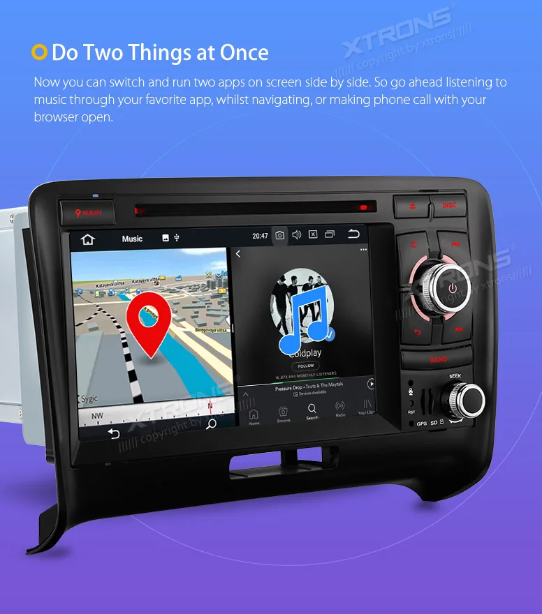 Sale XTRONS Octa Core 7"Android 8.0 Car DVD Player Radio Stereo for Audi TT MK2 8J 2006 2007 2008 2009 2010 2011 2012 GPS DAB+WIFI 4G 10