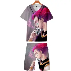 Hisoka 3d принт повседневное прохладный человек 2 Pic комплект основные летние модные удобные kpop high Street Бейсбол рубашка + короткие штаны